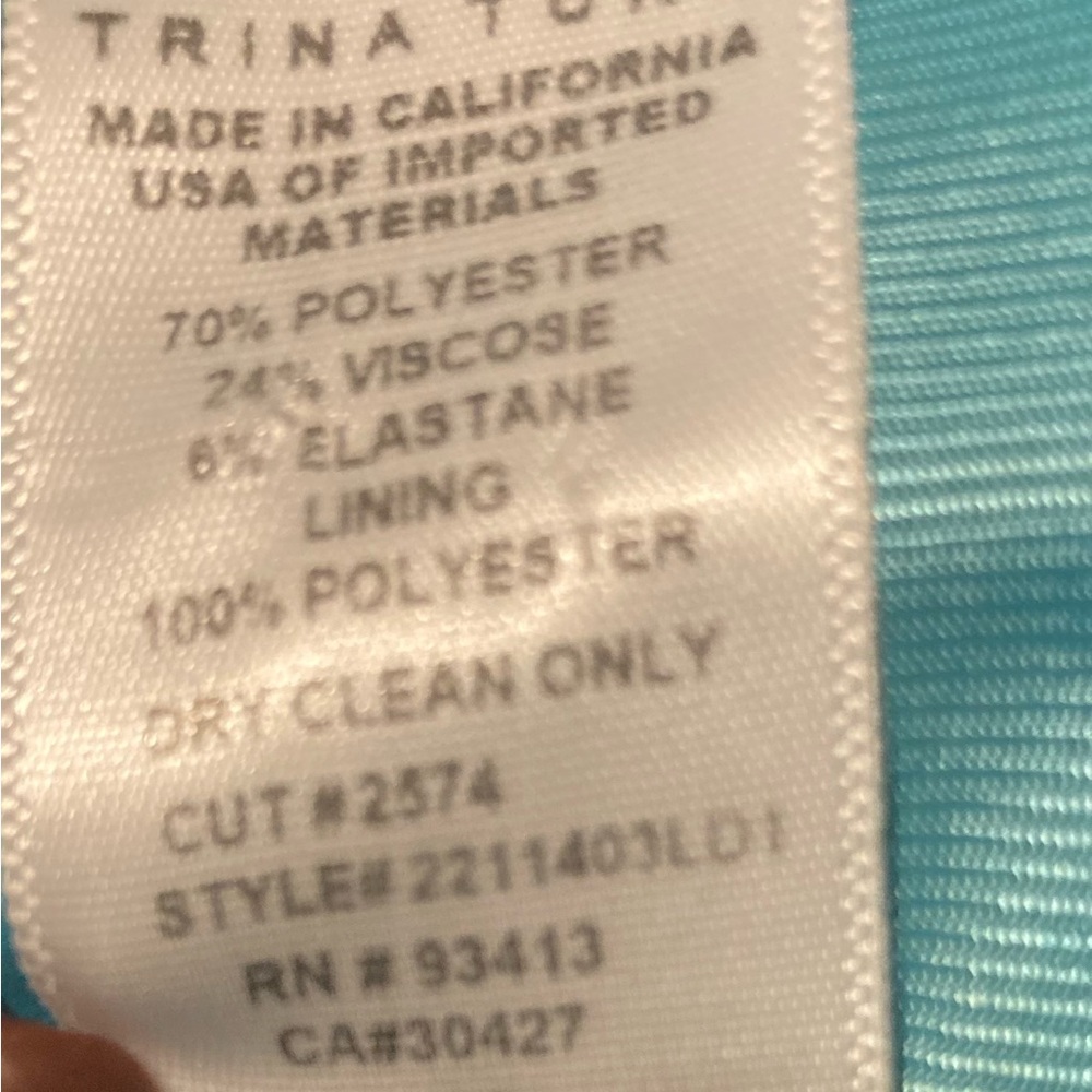 Trina Trunk Workwear Blazer Teal Single  Button Size 2 - Picture 7 of 8